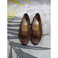 Fur Ball Low Heeled Shoes