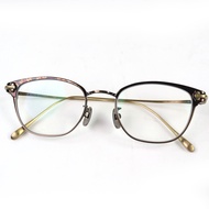 全新 △TAYLOR WITH RESPECT 仿玳瑁紋眉框眼鏡，目前型號，ブラウン仿古金色，49□19-144，含處方鏡片，附眼鏡盒，女士款。