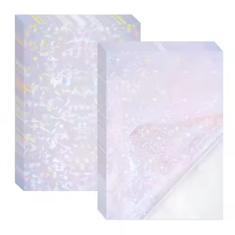 50 sheets Holographic Glitter Laminate Film Transparent Vinyl Overlay Cold Lamination Sheet for Stic
