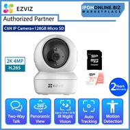 EZVIZ C6N 2K 4MP FHD Pan Home IP CCTV Camera + SILICON POWER Superior V30 A1 128GB Micro SD Card Wit