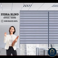 SCS CURTAIN 85% Black Zebra Blind / Langsir Bidai Korea / Height 6 Feet / Free Screw &amp; Wall Plug Blind Window Blinds