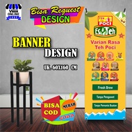 Spanduk Banner Jualan Teh Poci Varian Rasa Teh Poci Minuman Viral Bagus