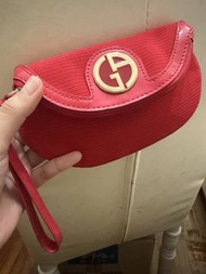 GIORGIO ARMANI 紅色化妝袋/銀包