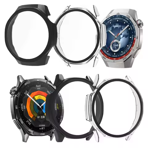 Protective Case Compatible for Huawei Watch GT5 Pro/GT5 46mm PC+Glass Full Cover Protective Shell fo