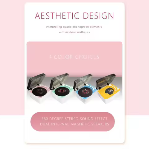 5V 2A Music Player Built-in Speaker Portable Audio Player Battery Powered Dvd Player Bluetooth-compa