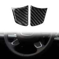 2x Car Steering Wheel Trim Carbon Fiber Sticker Cover Decoration Accesorios Para El Coche For Audi A