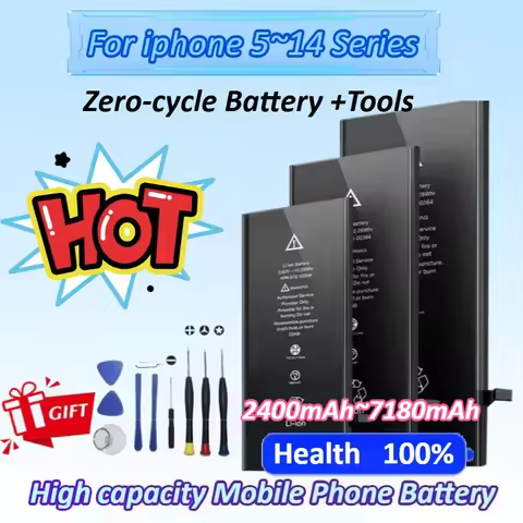 Zero-cycle Polymer Bateria +Tools for IPhone 14 13 12 Pro 6S 6 7 8 Plus X XS Max Battery for Iphone 
