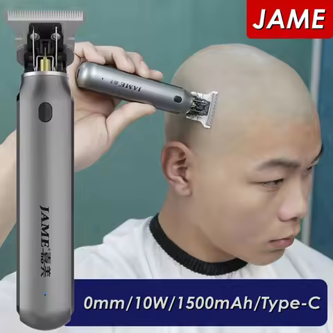 JAME Professional Hair Clippers Men T Blade Beard Trimmer Barber Haircut Machine Electric Cordless H