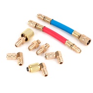 8pcs/Set Air Conditioning Refrigeration R-12A/C Connector Adapter Hoses R134A R12