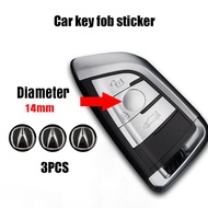 3pcs/set 14mm Car Key Button Logo Sticker Auto Remote Control Emblem Decorative Decal for Acura MDX 