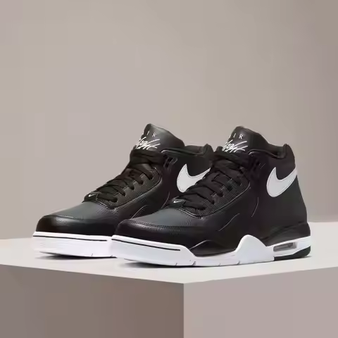 Nike Flight Legacy Mid-Top Retro Basketball Shoes with Slip-Resistant, Durable, and Cushioned Constr