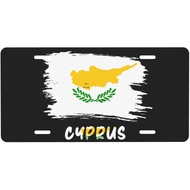 Cyprus Cypriot Flag License Plate for Men Women Personalized Decorative Car Front Back Cover Novelty