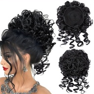 Fashion Wig Ponytail Hair Extensions Synthetic Afro Curly Hair With Elastic Band Comb