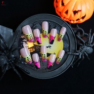 Halloween Spider-Web Press on Nails - 30Pcs Fake Nails for Women