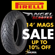 【Free shipping】PIRELLI TIRE Angel Scooter 14 &amp; 15 by TAKARA TIRES (Free sealant, valve &amp; sticker per tire)