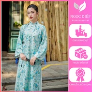 SA Noble Modern Ao Dai, CNY 2026 Ao Dai for Women, High Quality Sequined Ao Dai - Blue - Mother&Baby