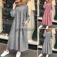 HIJABISTA STYLES 🇲🇾 Jubah Plain White Stripes Jubah Plus Size Labuh Maxi Dress Cantik Jubah Muslimah Dewasa Wanita