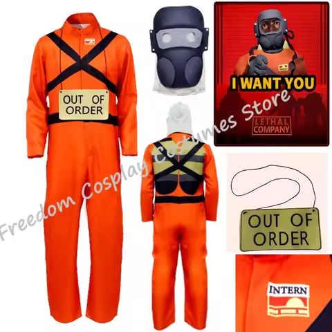 Game Lethal Company Cosplay Game Carnival Costume Adults costume Jumpsuits Mask Clothing Funny Role 