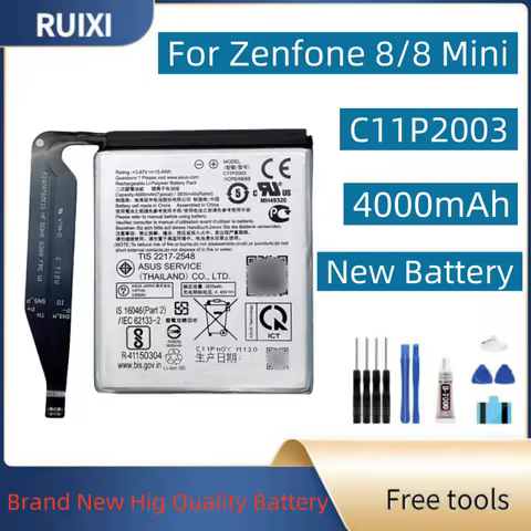 RUIXI C11P2003 4000mAh Battery For ASUS Zenfone 8/Zenfone 8 Mini mobile phone battery + Tools