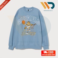 CREWNECK HNM GARFIELD GUARANTEED BLUE JACKET HNM SWEATER HM UNISEX MEN Wanita HOODIE HNM SWEATSHIRT 