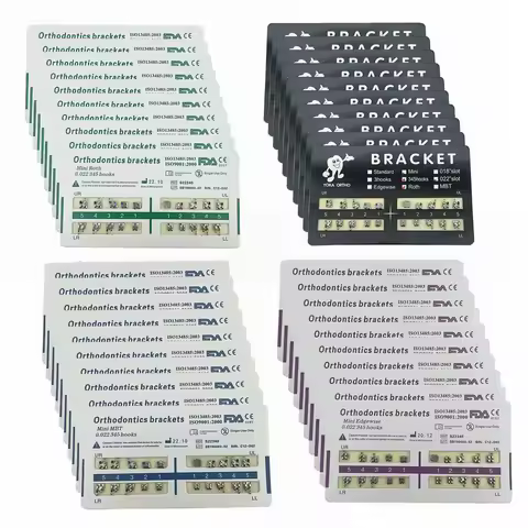 10packs Dental Orthodontic Metal Bracket Braces Mini Roth/MBT/Edgewise 022 Slot Dentist Bracket Dent