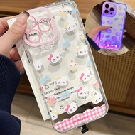 Suitable for iPhone16/15/14/13/12/11/X/XR/Xs, Penguin, Flower, Glowing LED Phone Case, Flashing iPho