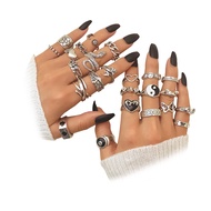 15-63 PCS Vintage Silver Knuckle Rings Set for Women Teen Girl, Stackable Joint Finger Statement Rin