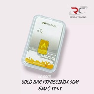 PX PRECINOX GOLD BAR 5GM 999.9 GOLD BAR SWITZERLAND GOLD BULLION BAR 5G AU999.9 24K PURE GOLD CERTIF