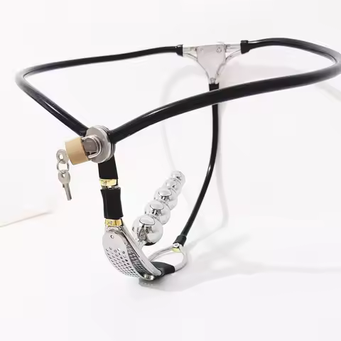 LILUPLAY Female Invisible Chastity Belt Stainless Steel Adjustable BDSM Slave Underwear with Vaginal