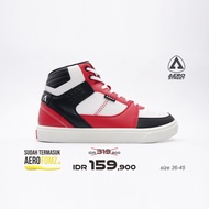 Aerostreet 36-45 Hoops Putih Merah Hitam - Sepatu Sneakers Casual Sport Aero Street 21FF24