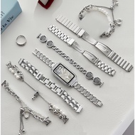 Silver Metal Watch Strap Compatible For Huawei band 10 Strap Huawei band 10 NFC , Huawei band 9 Stra