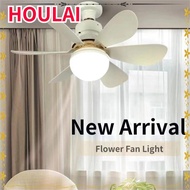 HOULAI Ceiling Fan Light, Cooler Dimmable LED Fan Lamp, Modern E27 Wireless 30W Chandelier Fan Living Room