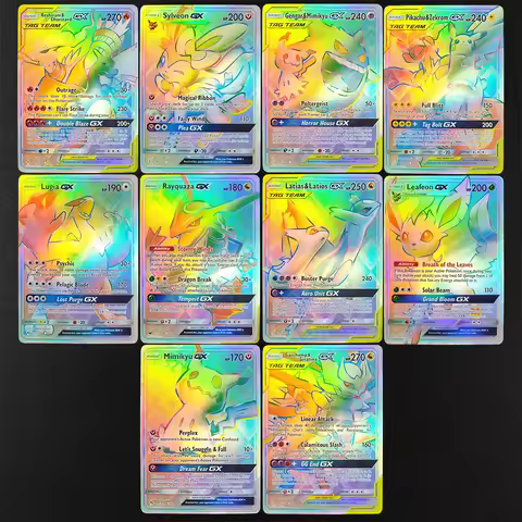 Proxy Pokemon English Card TAG TEAM Mimikyu Rayquaza Lugia GX PTCG Trading Card Game