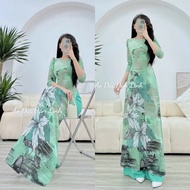 Min blue 3D printed ao dai with gentle patterns - Lind's house