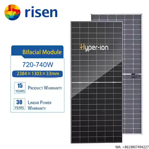 725w 730w 735w N-Type PV Modules Bifacial Photovoltaic Double-glass HJT Solar Panels 750W for Solar 