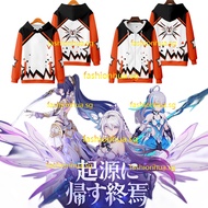 New Anime Honkai Impact 3 Kiana Kaslana Zipper Hoodie Men's Women Loose 3D Printing Sweater Unisex C