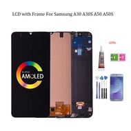 LCD with Frame For Samsung Galaxy A30 A305 A30s A307 LCD With Touche Screen Digitizer Assembly With Free Tools Brightness adjustable Replacement Part