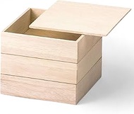 J-kitchens Heavy Box, 3 Tiers, Wood, 5.5 Inches, White Wood, 6.8 x 6.8 x 6.7 inches (17.3 x 17.3 x 1