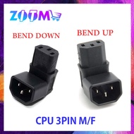 IEC C14 MALE PLUG TO DOWN RIGHT ANGLED 90 DEGREE IEC ANGLE C13 FEMALE SOCKET POWER EXTENSION ADAPTER