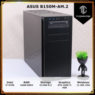 Corsair 200r ASUS B150M-A/M.2 Intel Core i7-6700 16GB DDR4 RAM 512B M.2 SSD GTX 1050 TI 4GB GPU Cust