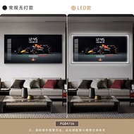 นาฬิกาติดผนังแบบดิจิตอลพรีเมี่ยมสไตล์ F1 ของ Ferrari ที่ตกแต่งห้องรับแขก ภาพวาดเรซซิ่ง ไฟตกแต่ง รูปภ