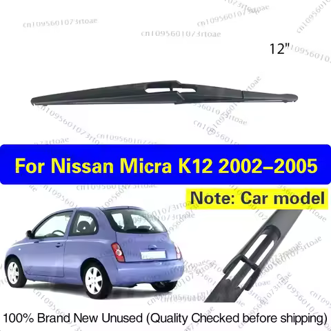12" Rear Wiper Blade For Nissan Micra K12 2002 2003 2004 2005 Windshield Windscreen Clean Window Rai