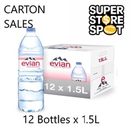 evian Natural Mineral Water 1.5L bottle drinks (12 bottle per carton)