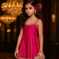 LUXE PINK KIDS PUNJABI SUIT DHOTI PANTS
