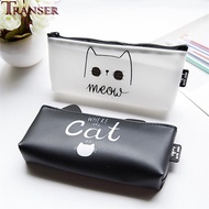 Transer New High Quality PU Leather Pencil Cases Stationery School Office Cute cat Pencil Bag Studen