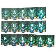 Bunting Flag Tulisan Tasyakuran Khitan 1 set / Banner Tulisan Gantung Tasyakuran Khitan