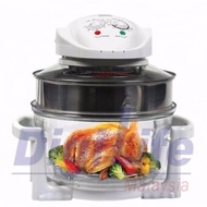 17L Extension Ring Halogen Convection Oven Glass Bowl Halogen Cooker Baking Oven Toaster Chicken Roa