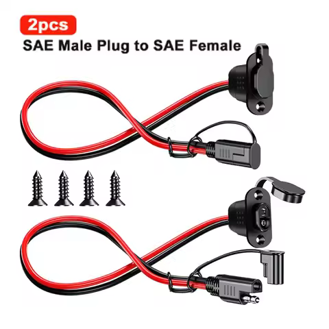SAE Quick Connector Harness SAE Adapter Male Plug to Female Socket Cable 1FT 12AWG SAE Extension Cor