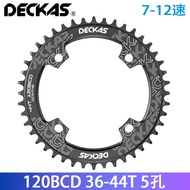 DECKAS 2Positive and Negative Gear Disk120BCD 5Hole36-44T Mountain Road Bike Chainring Single Speed 