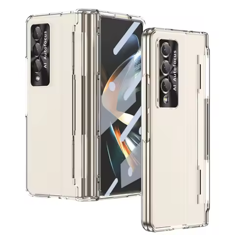 For Samsung Galaxy Z Fold 4 Fold 3 Transparent Case Hinge Protection Screen Protector All-inclusive 